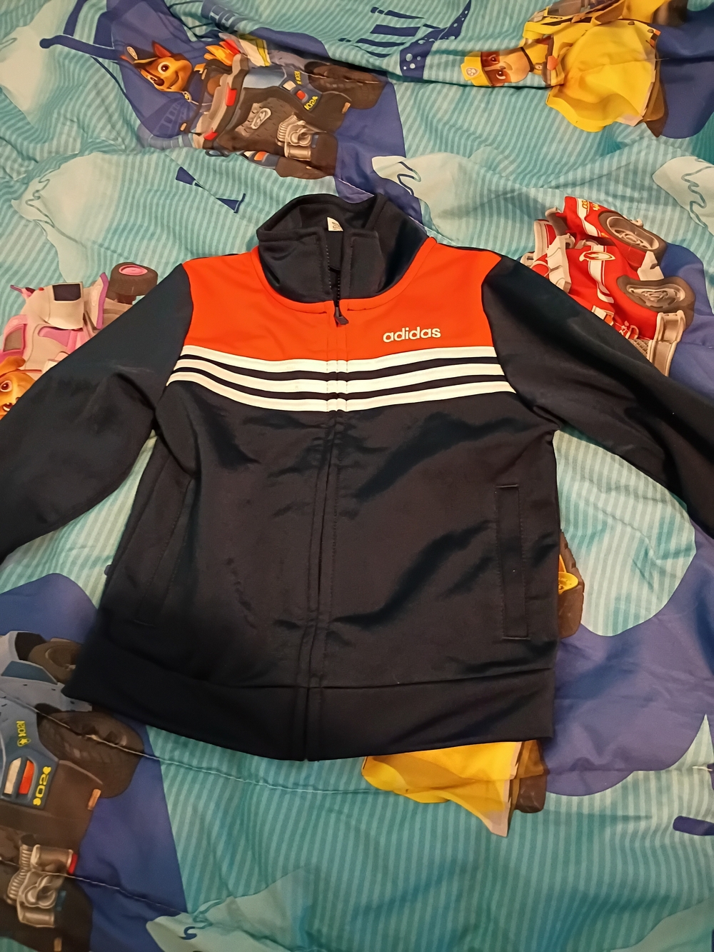 adidas Kids Navy & Orange Full-Zip Swim Jacket